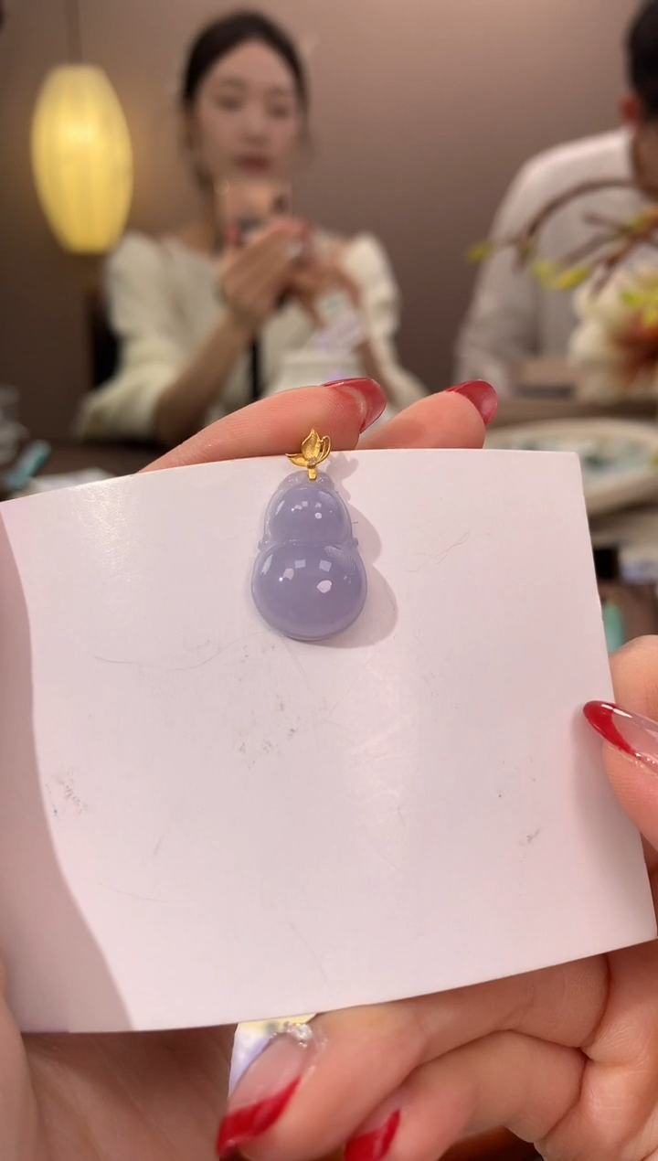 【闪购商品】翡翠颈饰18K金镶嵌天然缅甸a货翡翠