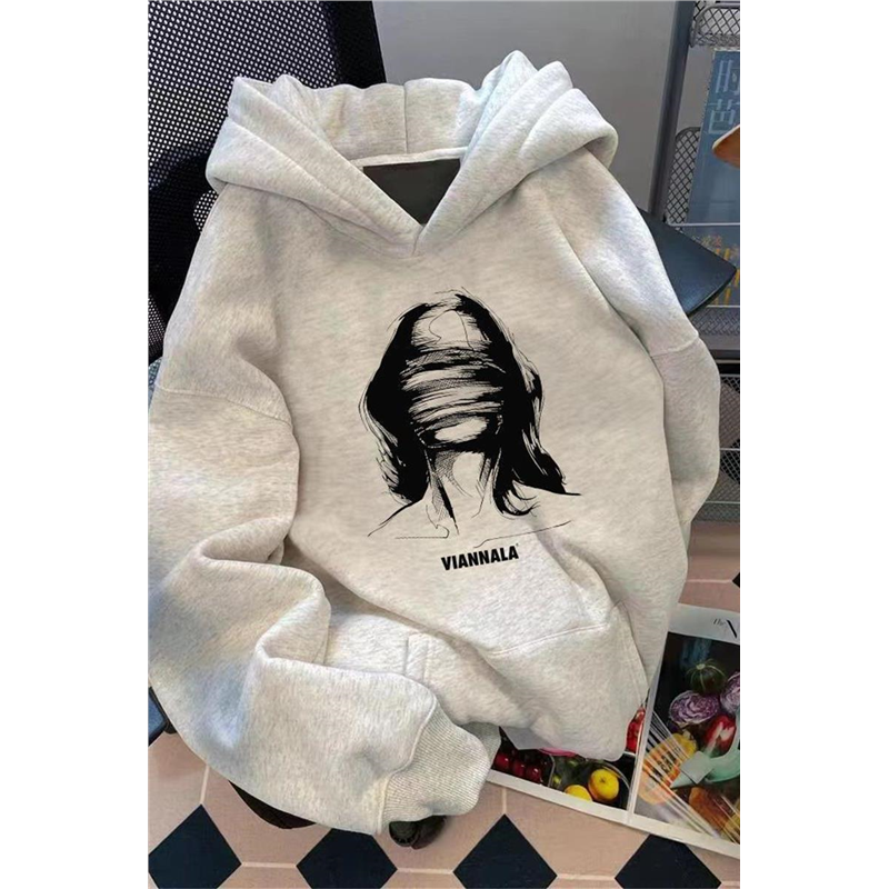 500g重磅纯棉银狐绒卫衣欧美风简约时尚ins男女同款日常加绒加厚