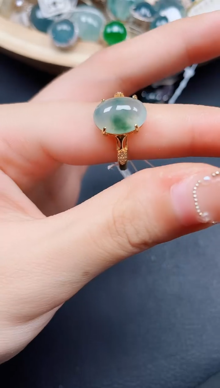 【闪购商品】翡翠戒指银S925镶嵌翡翠