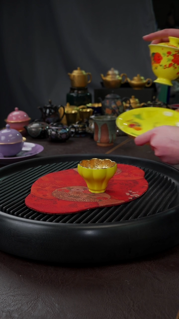 【闪购商品】杯【宜景窑焦黄鎏金】小曼陀罗
