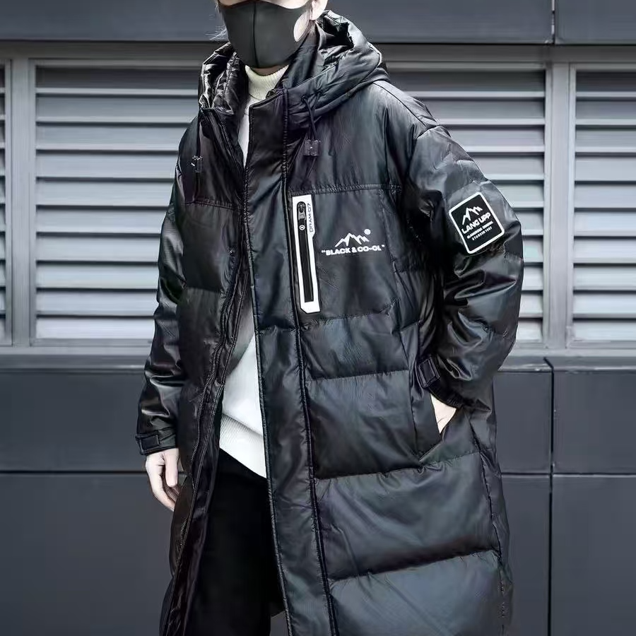 冬季新款皮面料登山户外休闲连帽加厚潮流防风23026