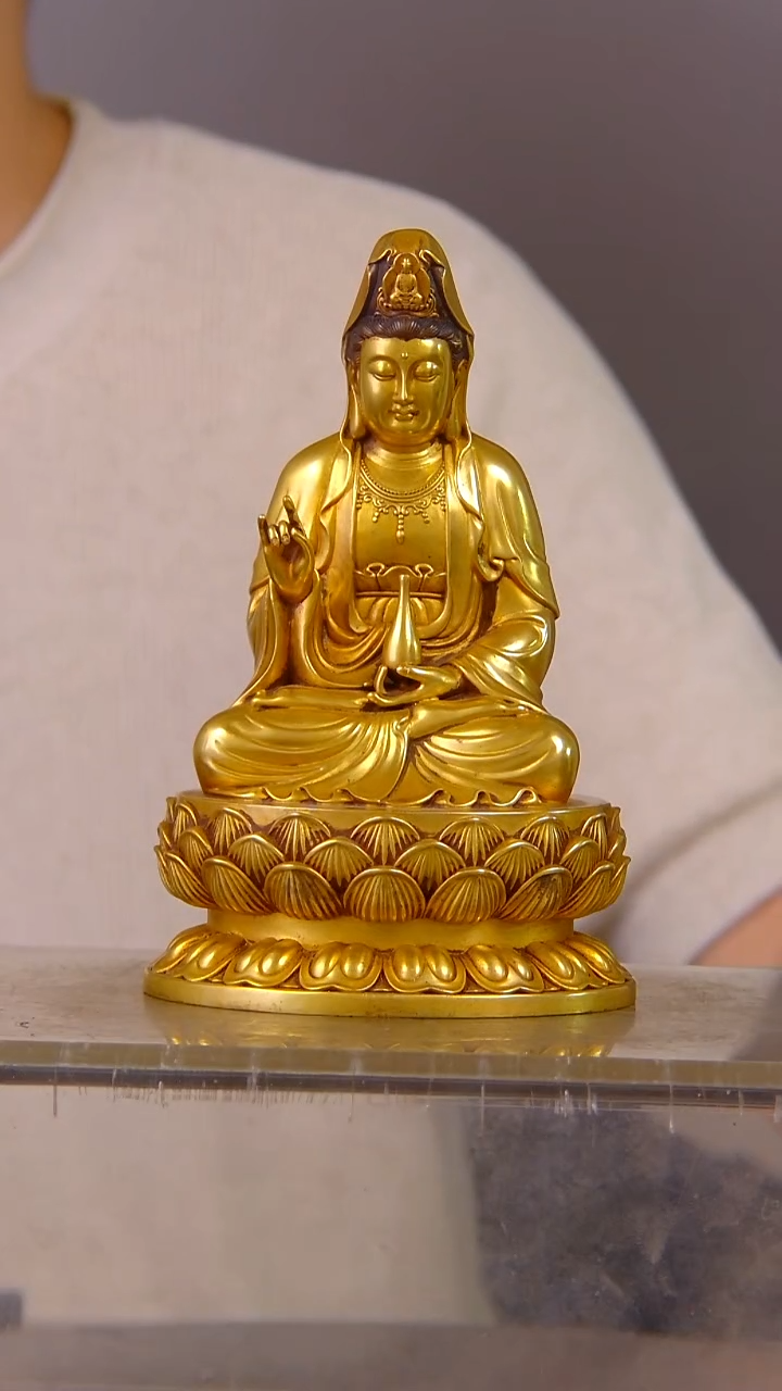 瓷片从***…山水紫铜鎏金造像香炉结缘1111