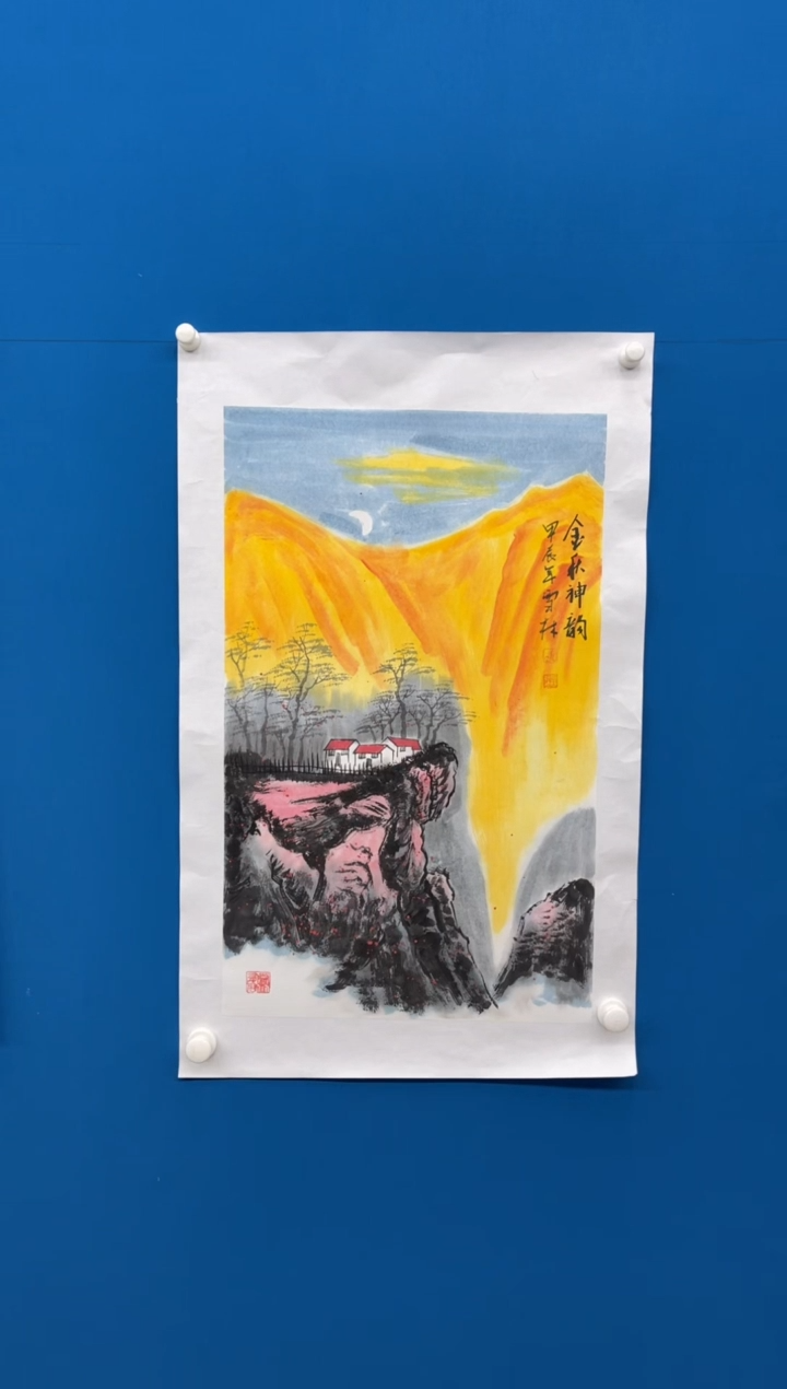 【闪购商品】国画张-四尺三开山水/无框/L