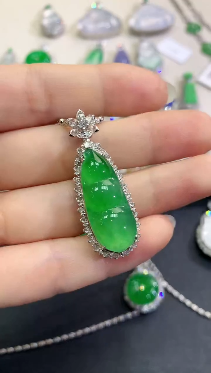 【闪购商品】翡翠颈饰18K金镶嵌D55   