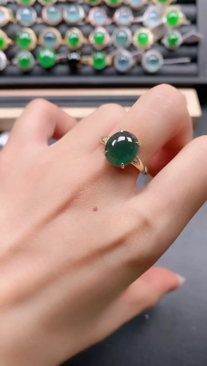 银S925镶嵌戒指翡翠111111