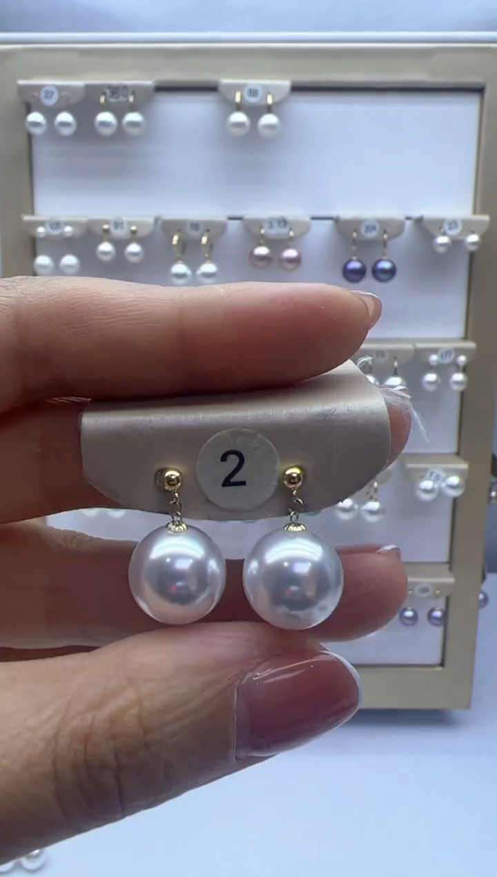 【闪购商品】淡水珍珠耳饰18K金镶嵌2