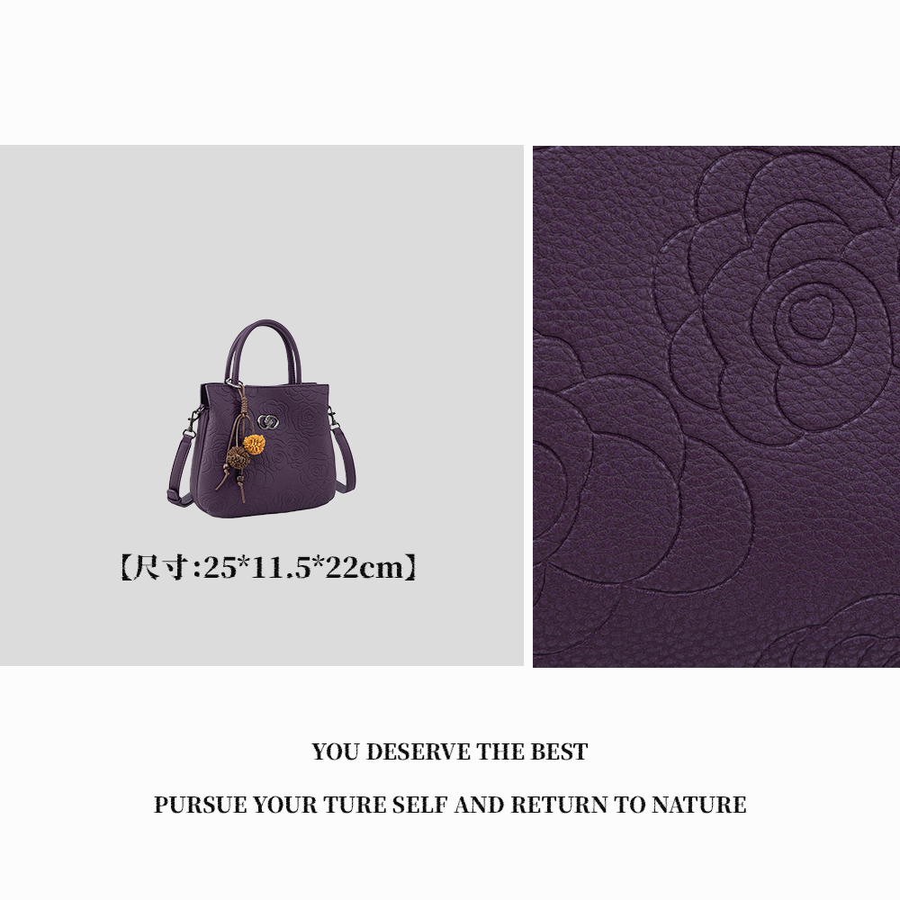 【特特甄选】QYX-81715-海葵紫经典潮流时尚通勤斜跨秋冬轻奢