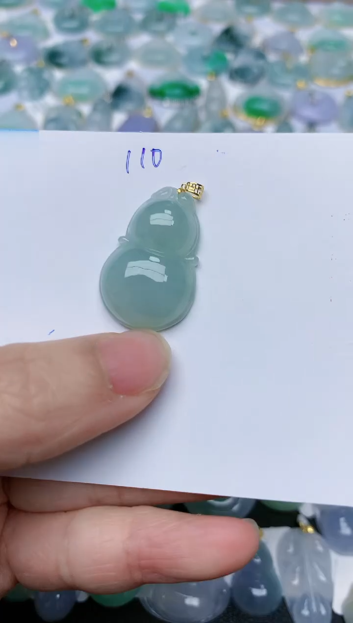 【闪购商品】翡翠颈饰18K金镶嵌天然翡翠A货    