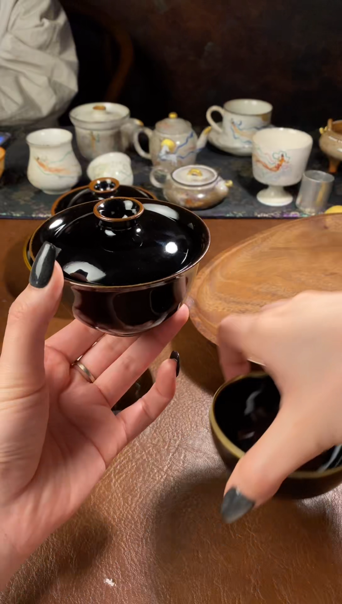 【闪购商品】乌金釉盖碗2.。。。。。。。