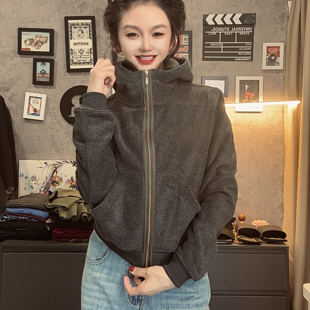 【格儿专属】韩版加厚宽松连帽保暖运动休闲摇粒绒女百搭显瘦