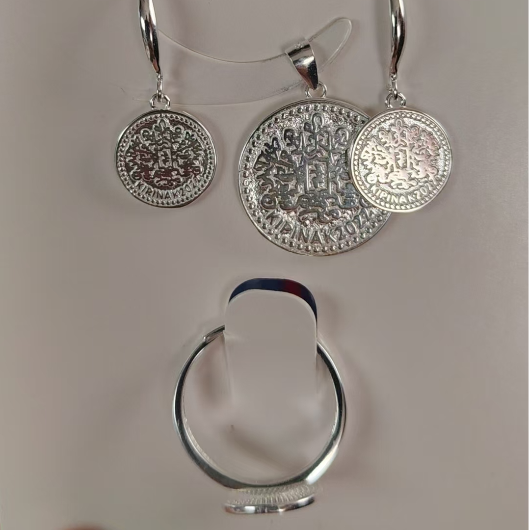 铜合金大理石项链 爱敏首饰套装