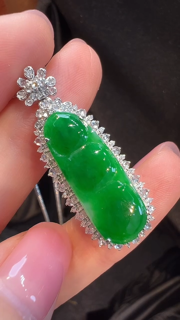 吊坠(不含链)18K金镶嵌翡翠L6