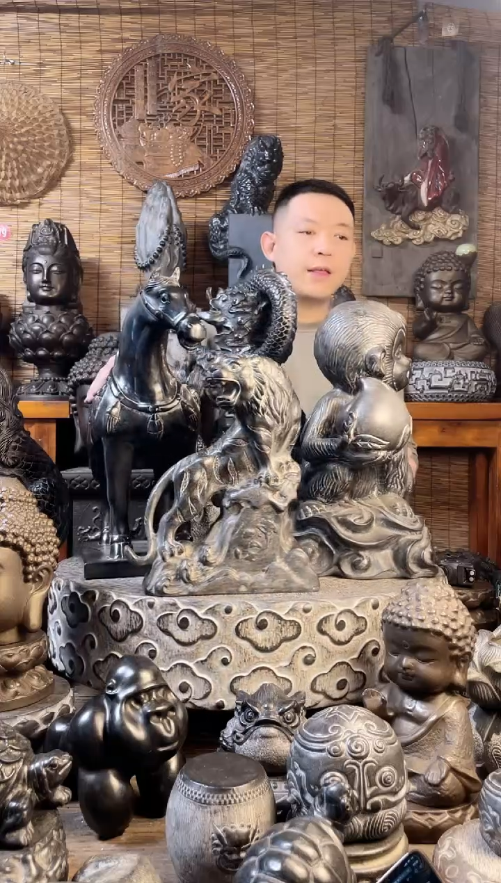 【闪购商品】30上山虎天然青石雕刻