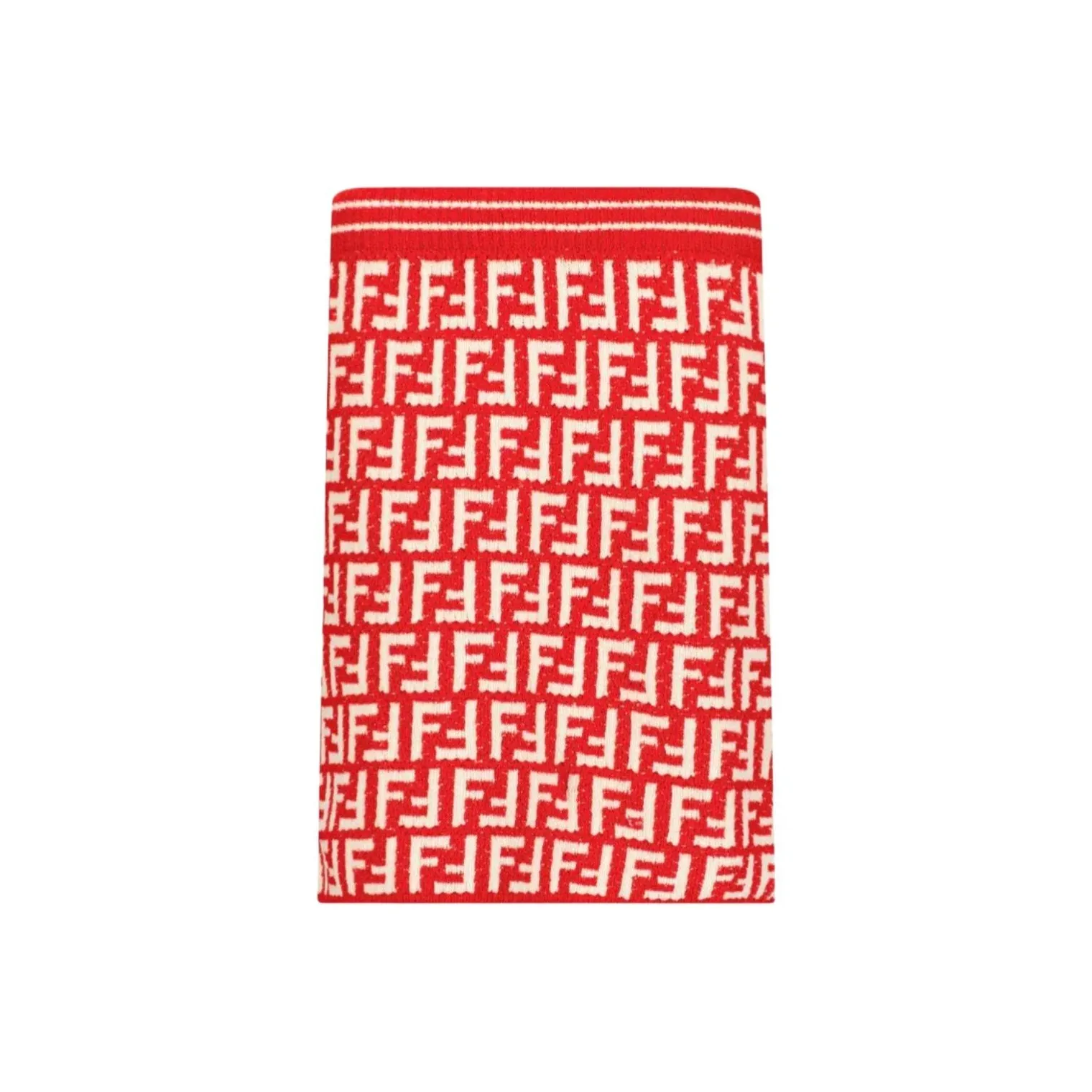 未使用 FENDI/芬迪 Logo图案针织半身短款红色 儿童款 ZC