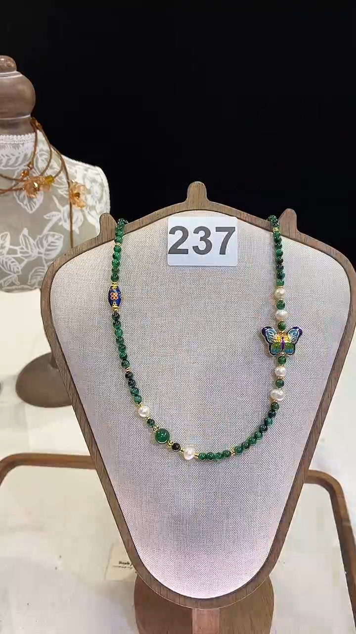 项链钛钢淡水珍珠237