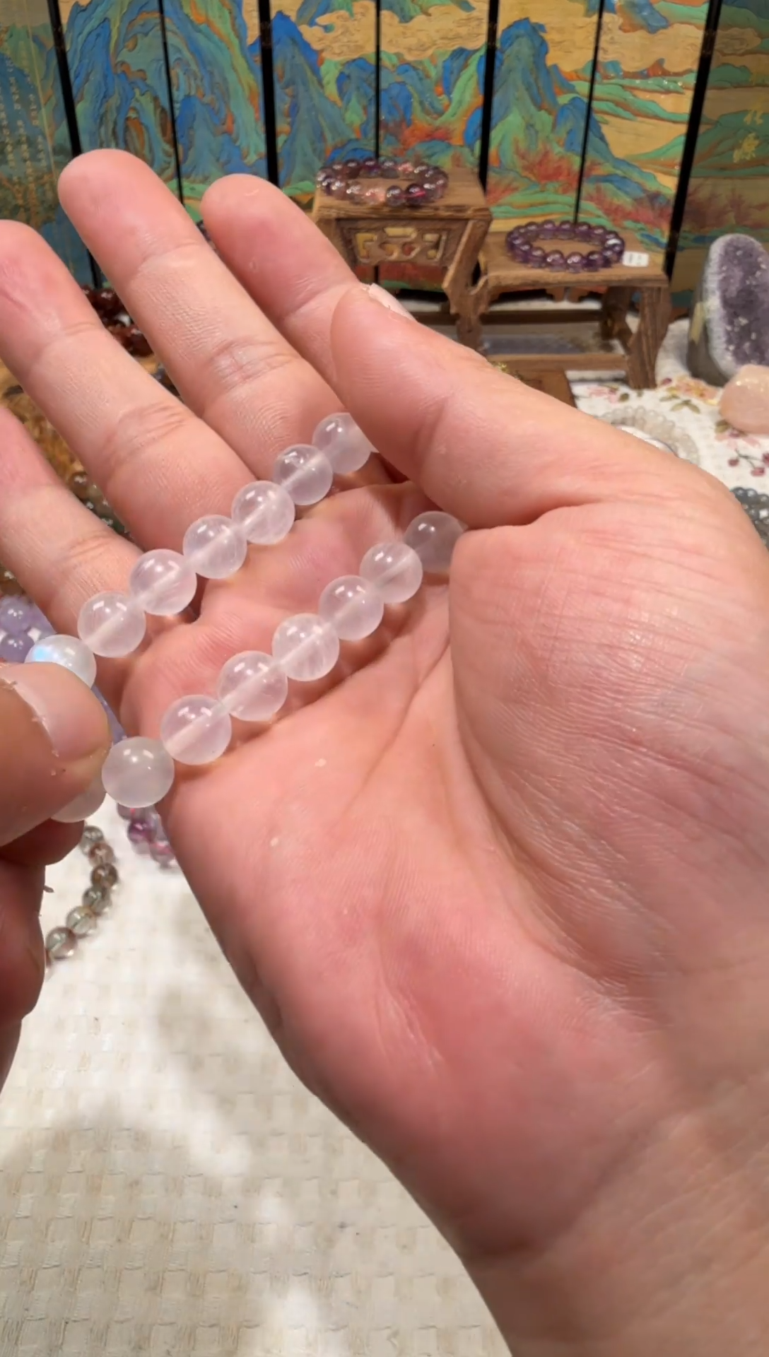 水晶手串未镶嵌SJ-25蓝月光