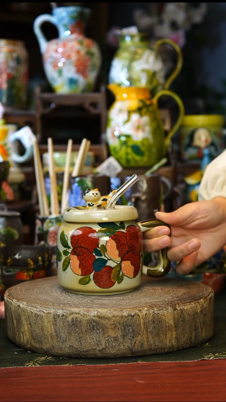 陶瓷230景德镇手工手绘釉下彩