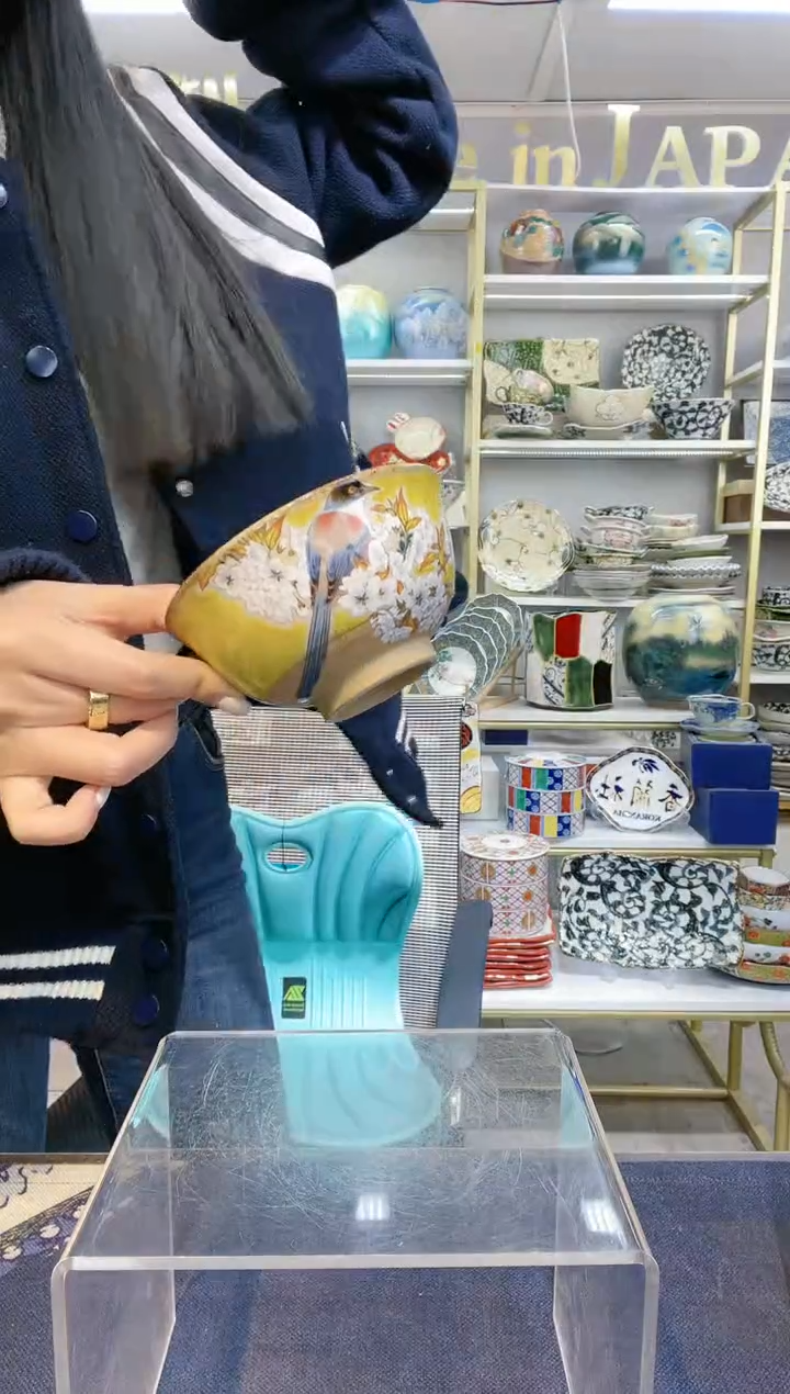 瓷九谷烧12厘米饭碗一只(盒坏）
