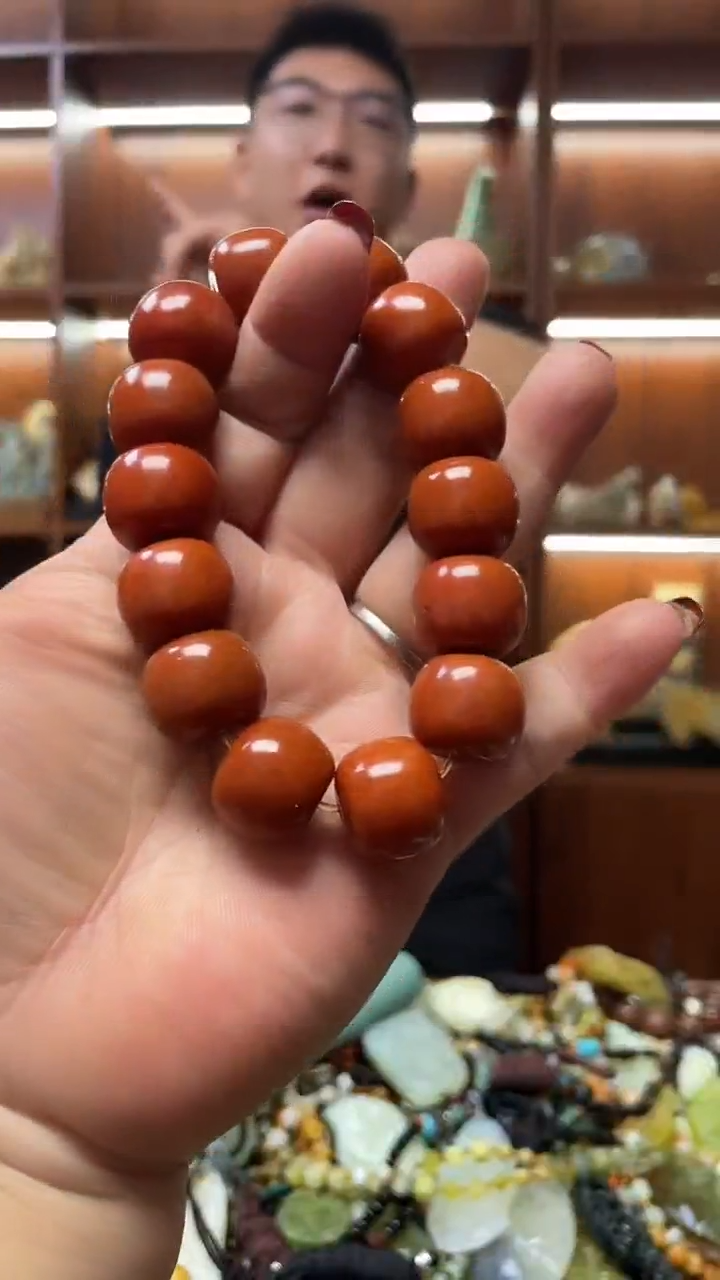 未镶嵌蛇纹石玉手串        