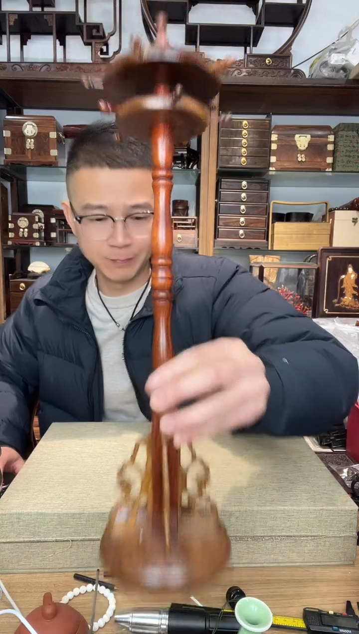 乌木类书架982缅花圆笔架