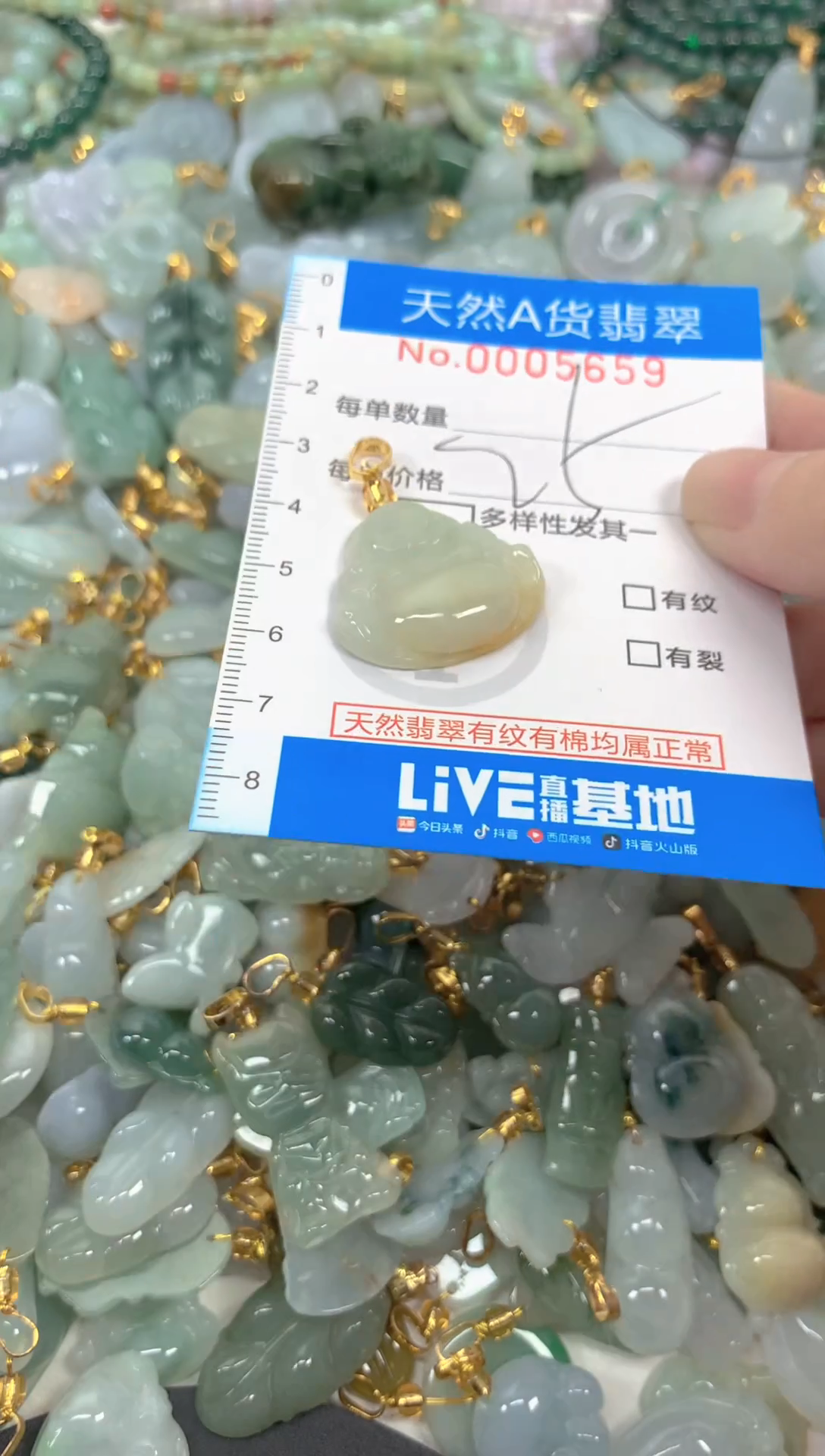 颈饰未镶嵌翡翠净货挂件-5659