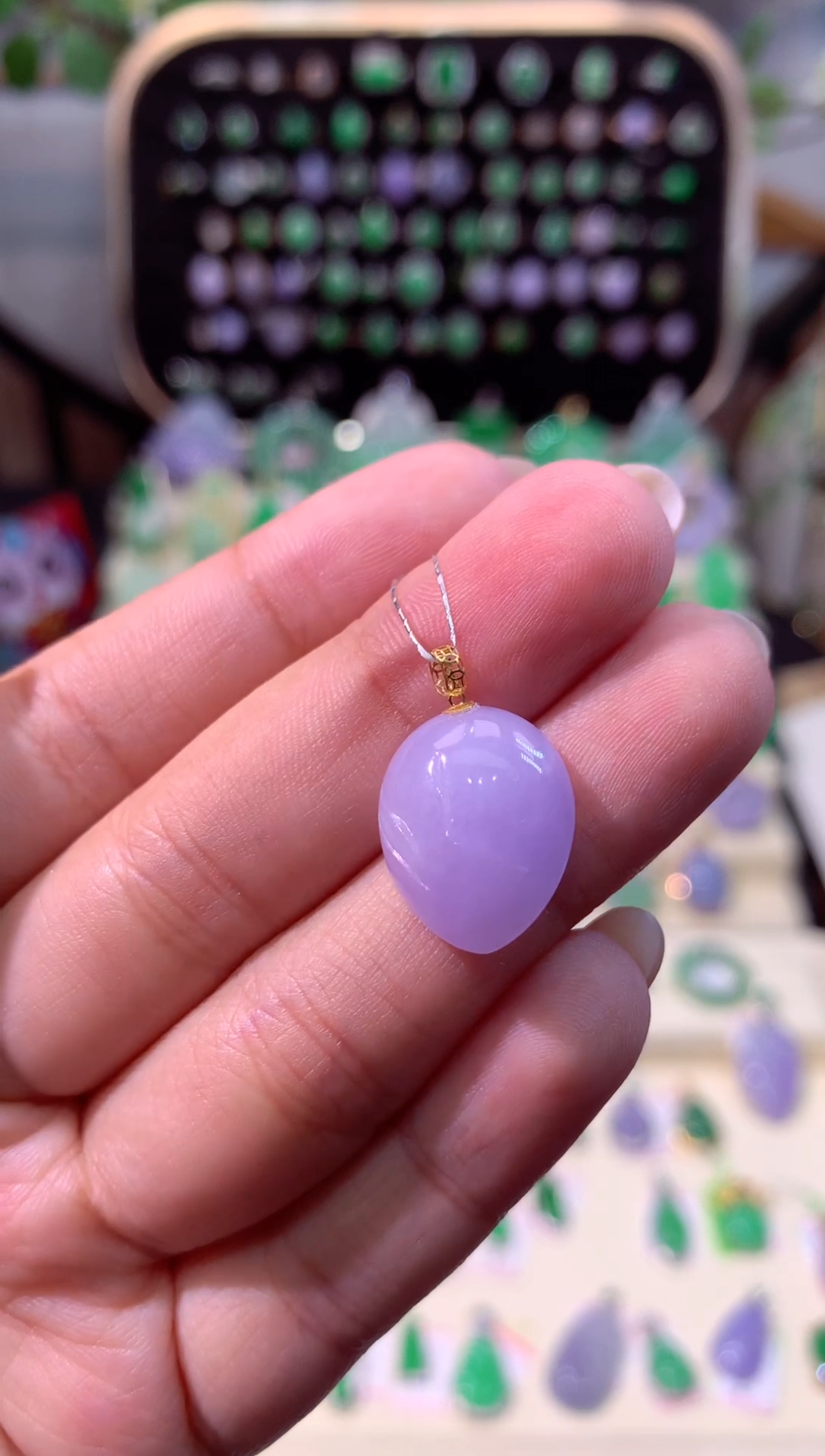 【闪购商品】翡翠颈饰18K金镶嵌缅甸天然A货翡翠