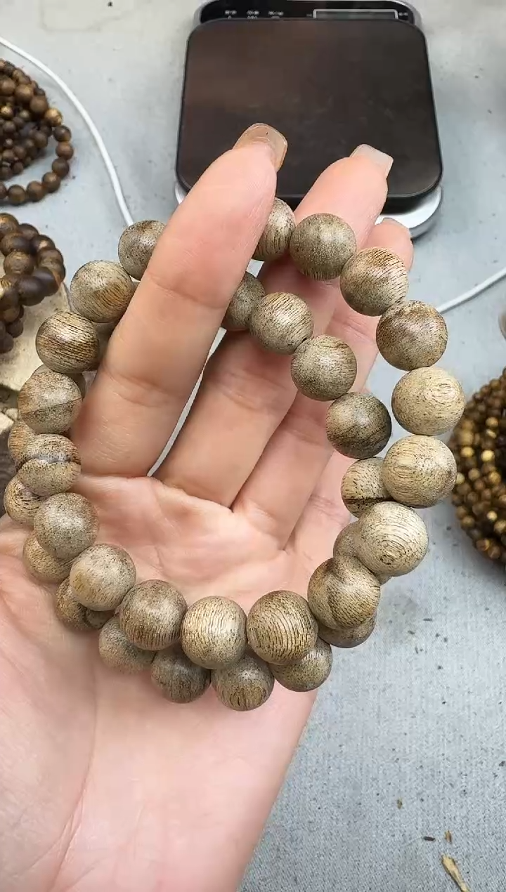 沉香手串1109沉香老料圆珠单圈多样性发一