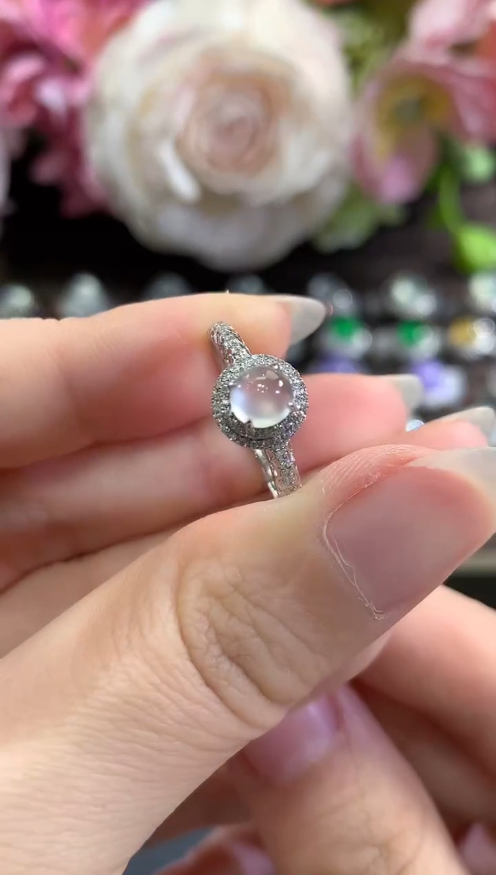 18K金镶嵌戒指翡翠b11 