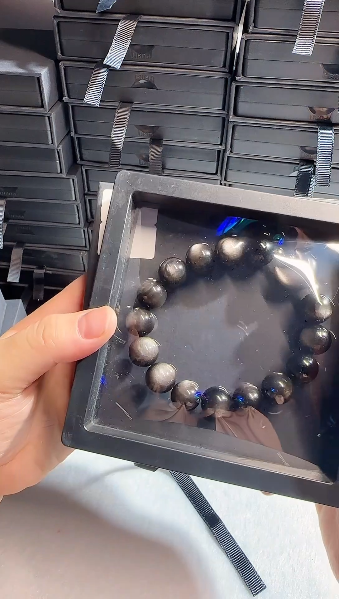 【闪购商品】烟晶手链银S925镶嵌银耀石