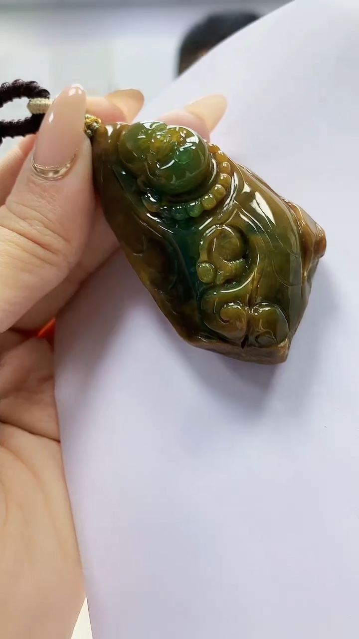 未镶嵌定制翡翠4898ty-毛货挂件50