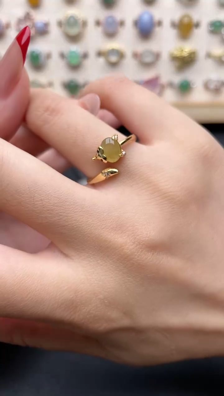 【闪购商品】翡翠戒指银S925镶嵌一物一证一礼盒