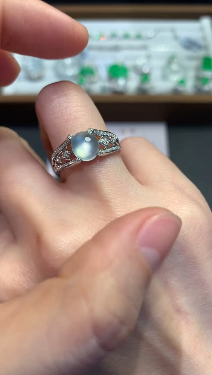 【闪购商品】翡翠戒指18K金镶嵌A75-4980