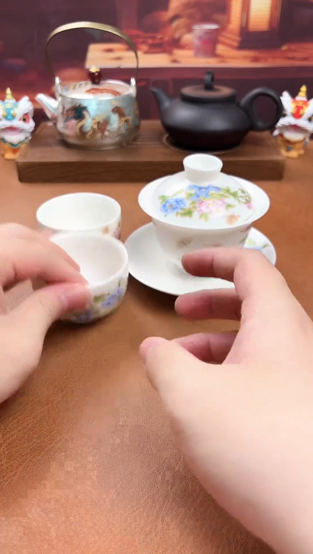 陶瓷茶具摆件旅行套组