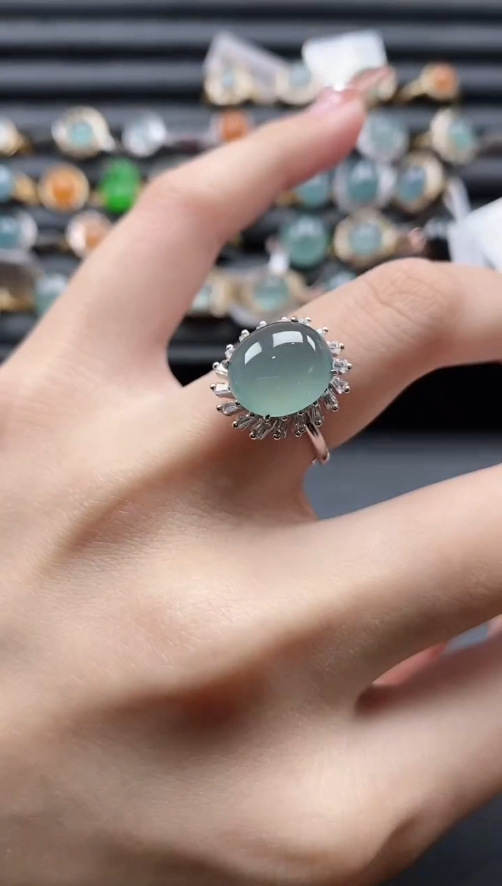 【闪购商品】翡翠戒指银S925镶嵌11111