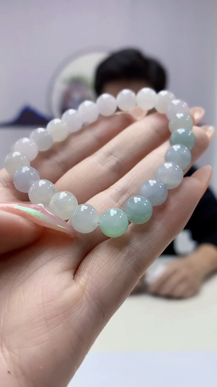 【闪购商品】定制翡翠未镶嵌4917DD-毛货手串53