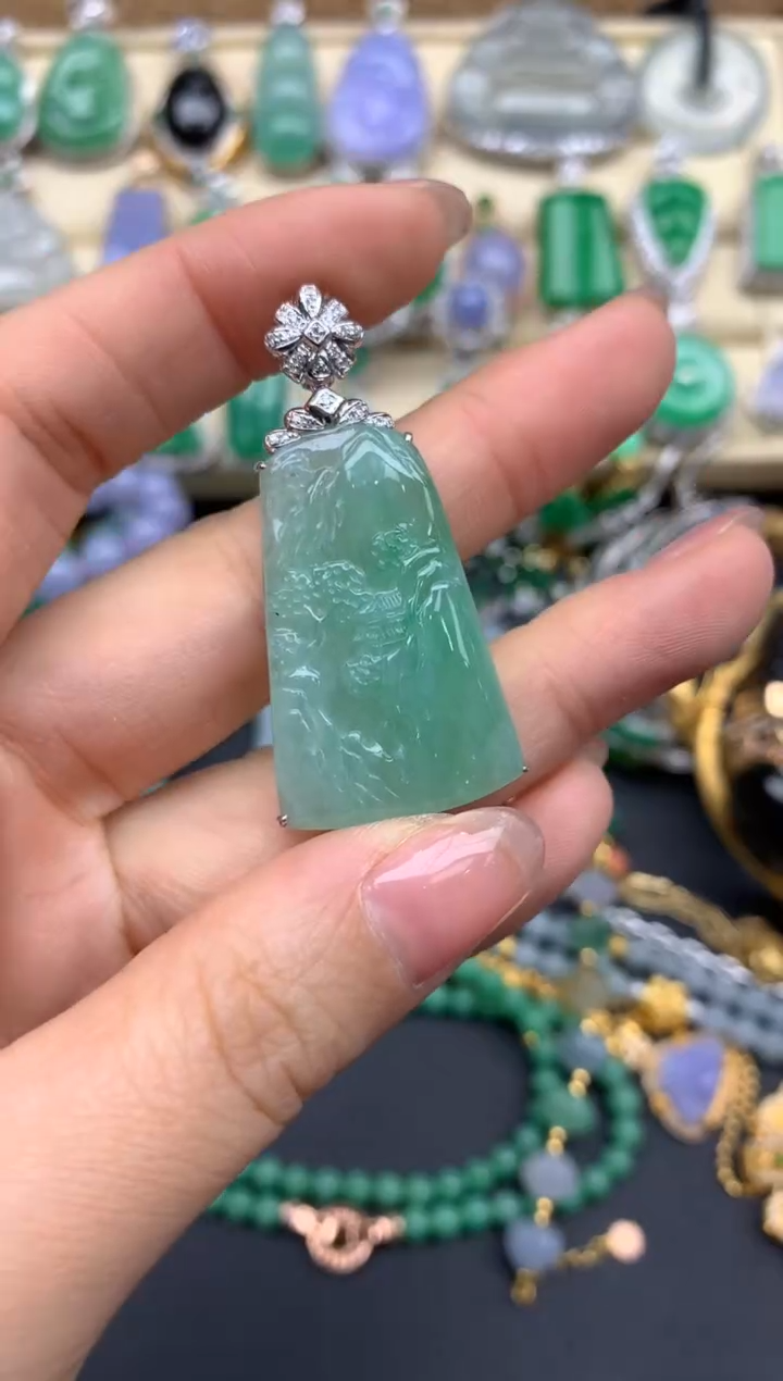 【闪购商品】翡翠颈饰18K金镶嵌425-中国好珍宝