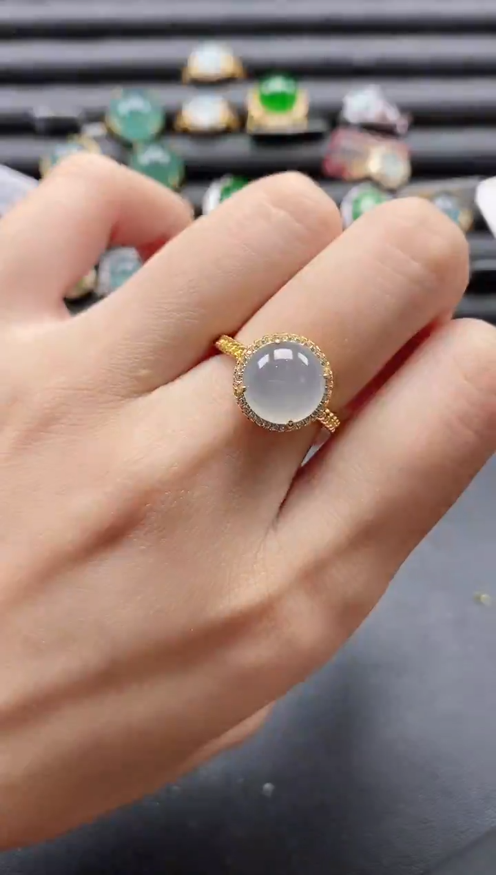 【闪购商品】翡翠戒指银S925镶嵌51151