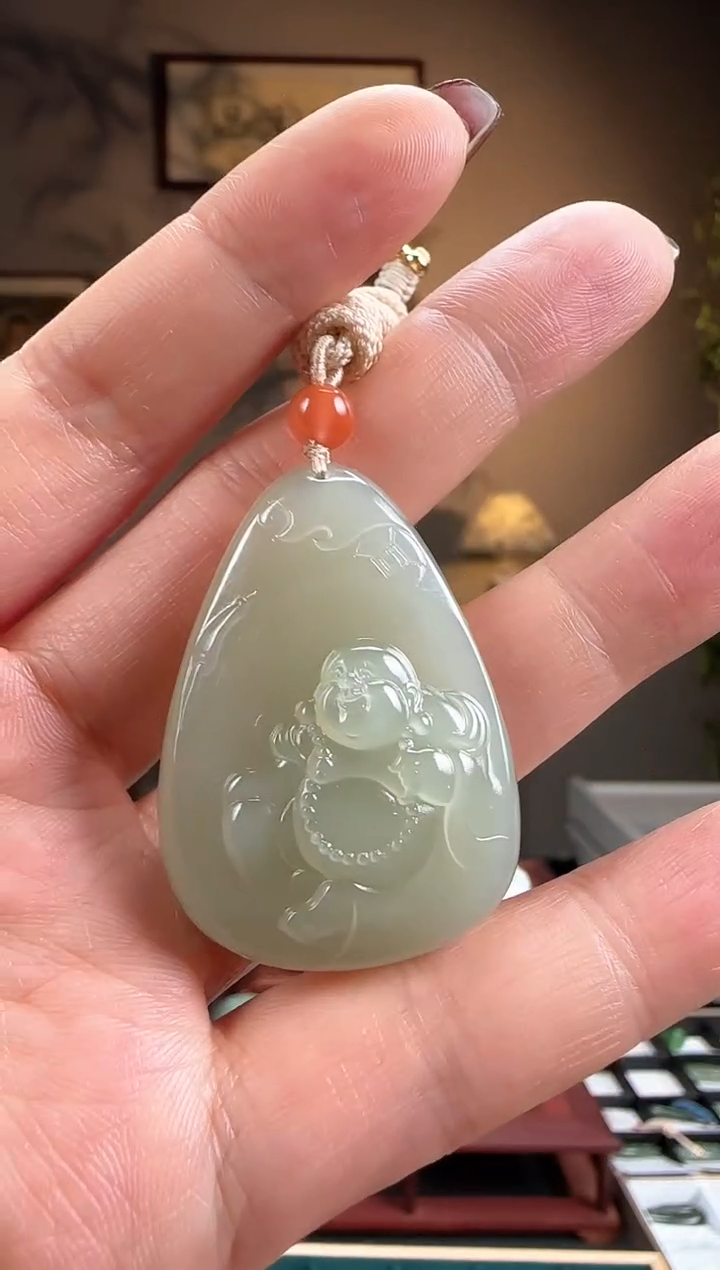 【闪购商品】和田玉吊坠未镶嵌晴水弥勒佛