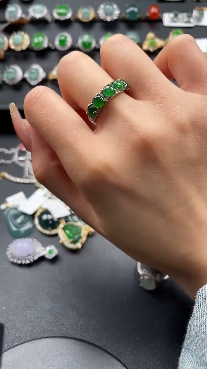 【闪购商品】翡翠戒指银S925镶嵌456754