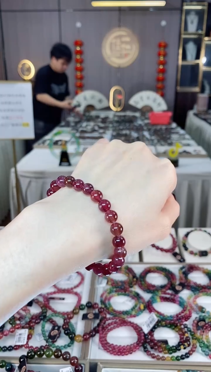 未镶嵌老矿碧玺单圈手串7mm+碧玺dan多样性发货一条