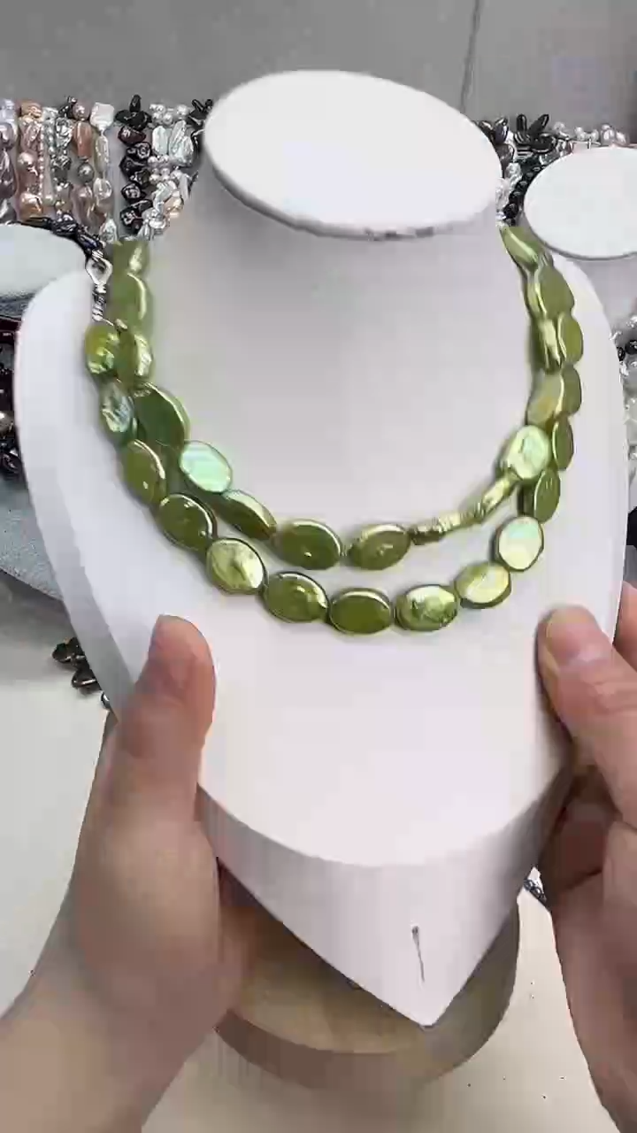 颈饰银S925镀金镶嵌淡水珍珠1