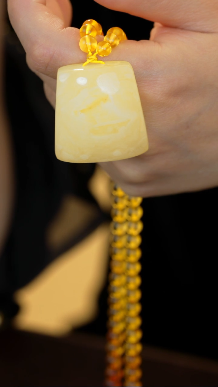 琥珀颈饰未镶嵌【12】无事牌 蜜蜡