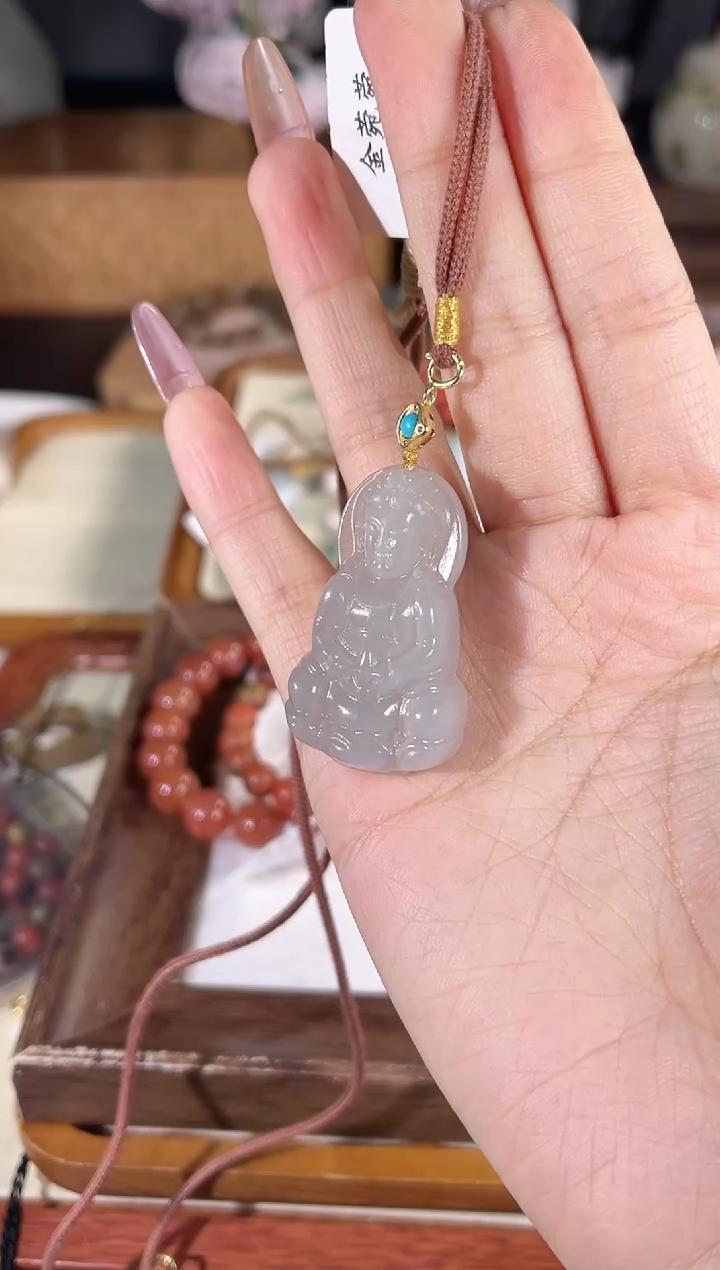 项链银S925镶嵌和田玉多样性发其一孤品默认微瑕