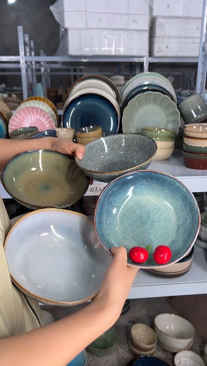 陶瓷外贸尾货瑕疵满20包邮X4菜碗组合