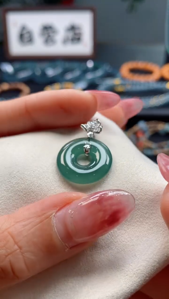 【闪购商品】翡翠颈饰银S925镶嵌0465036989