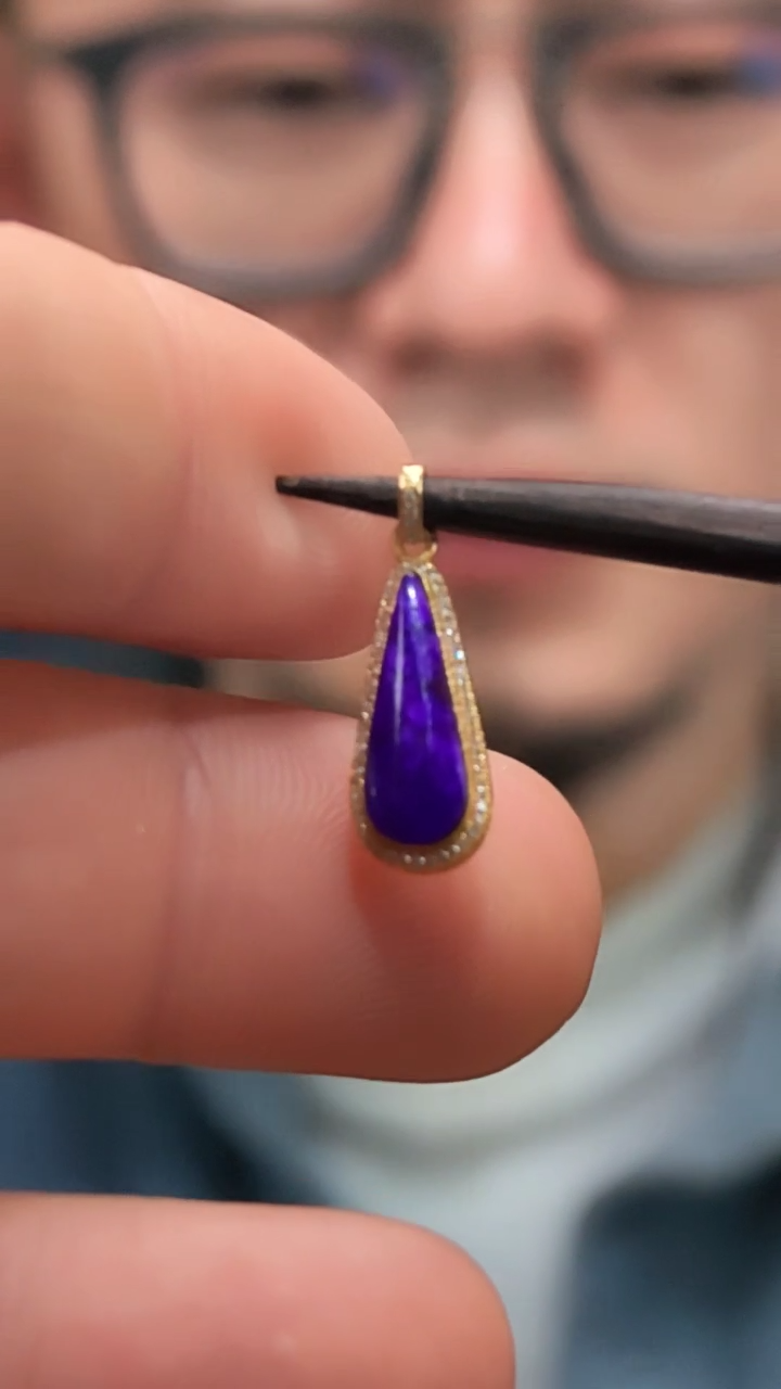 苏纪石（舒俱来）18K金镶嵌吊坠18K金舒俱来吊坠WY赠链