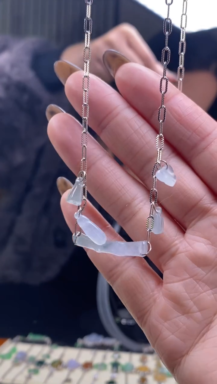 颈饰银S925镶嵌翡翠19515