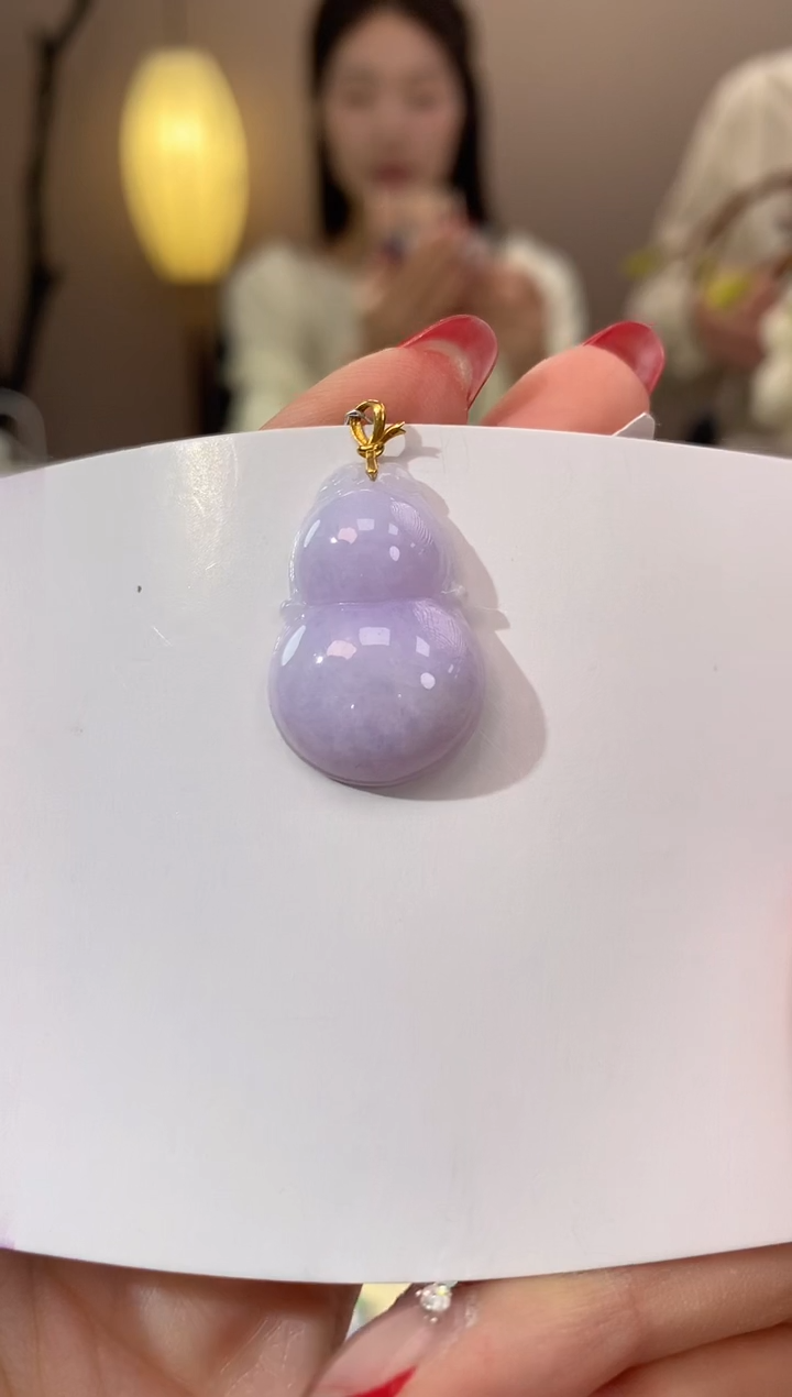 【闪购商品】翡翠颈饰18K金镶嵌天然缅甸a货翡翠