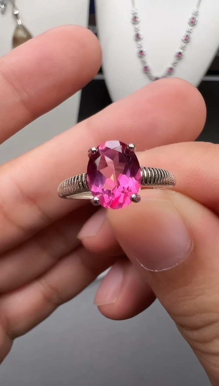 银S925镶嵌戒指托帕石32