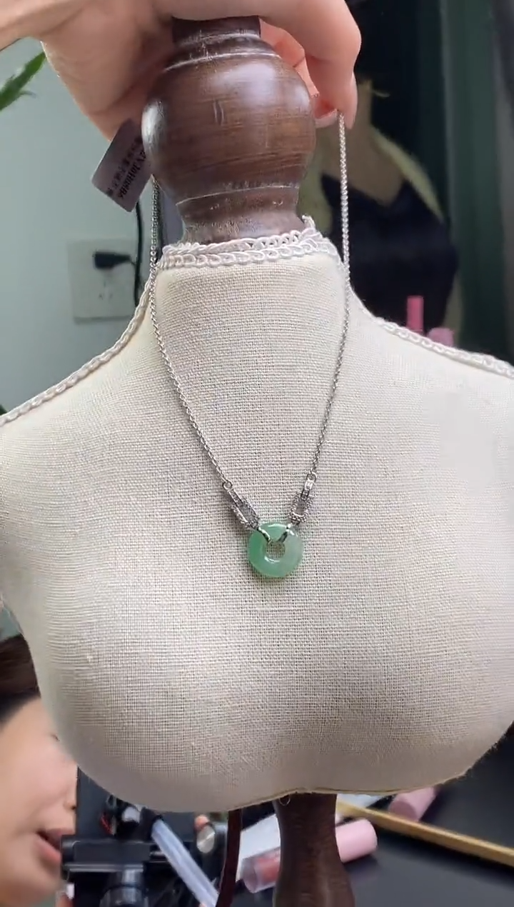 颈饰银S925镶嵌翡翠17766